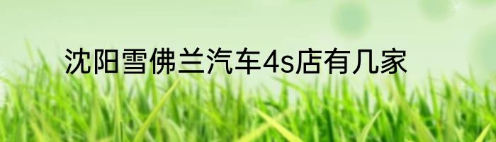 沈阳雪佛兰汽车4s店有几家