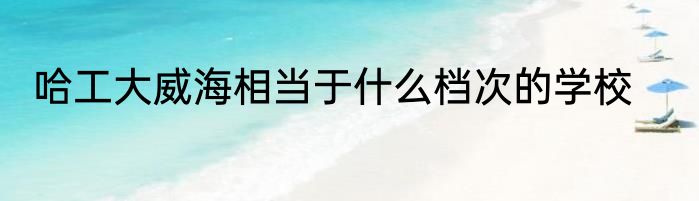 哈工大威海相当于什么档次的学校