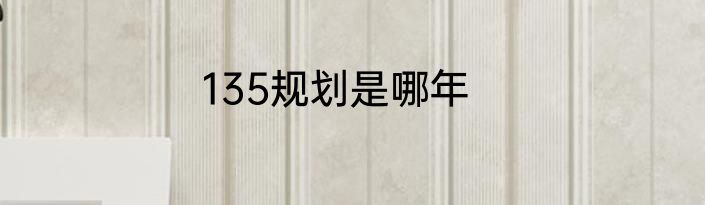 135规划是哪年