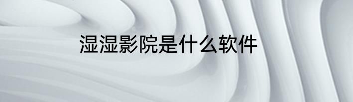 湿湿影院是什么软件