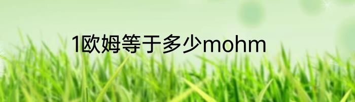 1欧姆等于多少mohm