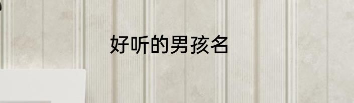 好听的男孩名