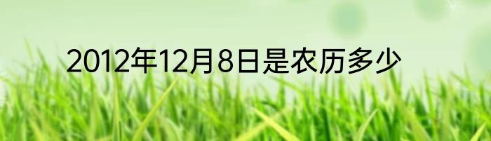 2012年12月8日是农历多少