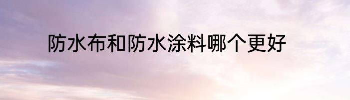 防水布和防水涂料哪个更好