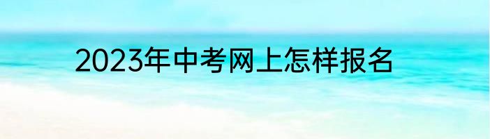 2023年中考网上怎样报名
