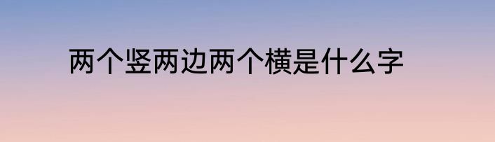 两个竖两边两个横是什么字