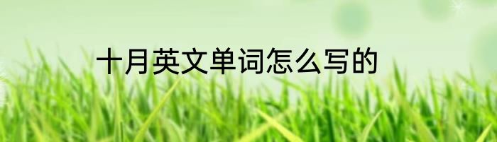 十月英文单词怎么写的