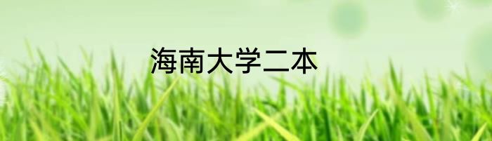 海南大学二本