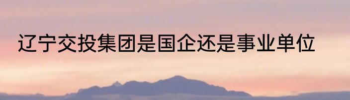 辽宁交投集团是国企还是事业单位