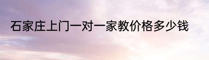 石家庄上门一对一家教价格多少钱
