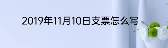 2019年11月10日支票怎么写