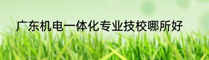 广东机电一体化专业技校哪所好