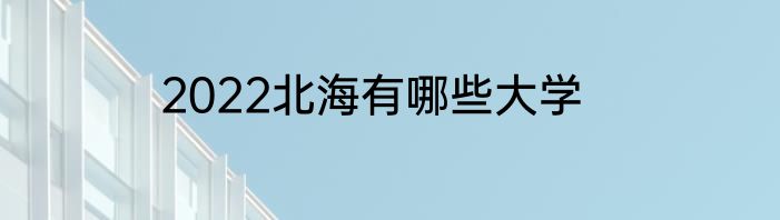 2022北海有哪些大学