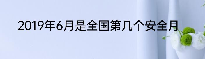 2019年6月是全国第几个安全月