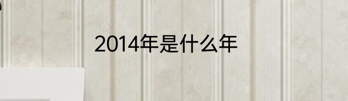 2014年是什么年
