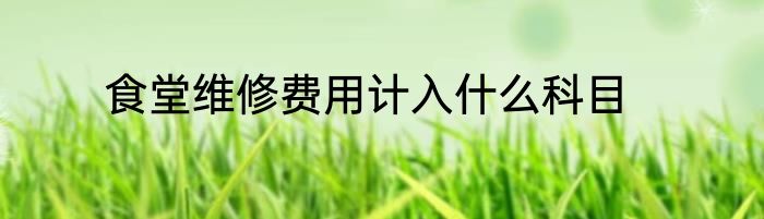 食堂维修费用计入什么科目