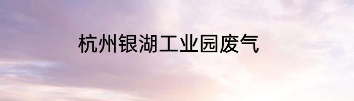 杭州银湖工业园废气