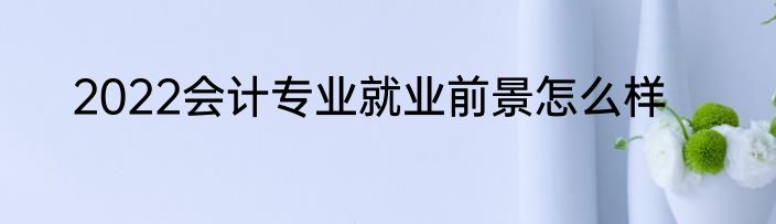 2022会计专业就业前景怎么样