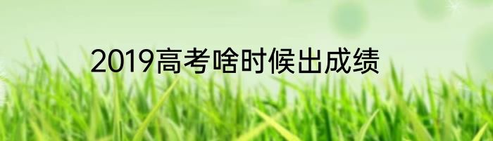 2019高考啥时候出成绩