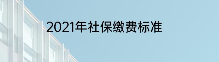 2021年社保缴费标准