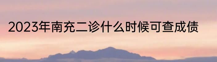 2023年南充二诊什么时候可查成债