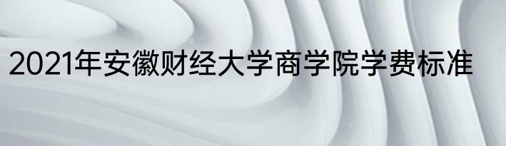2021年安徽财经大学商学院学费标准