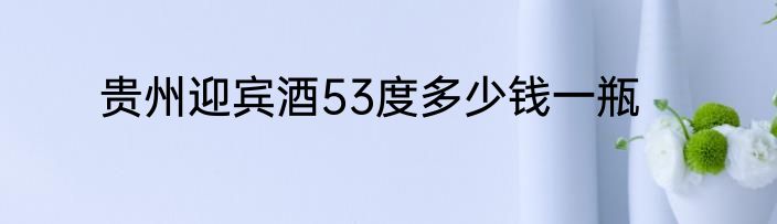 贵州迎宾酒53度多少钱一瓶