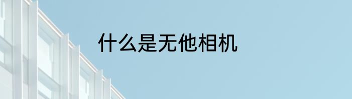 什么是无他相机