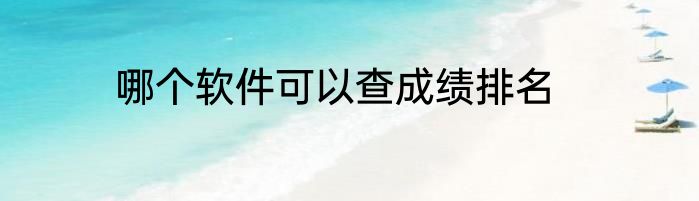 哪个软件可以查成绩排名
