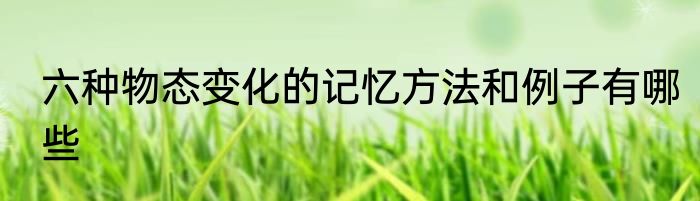 六种物态变化的记忆方法和例子有哪些
