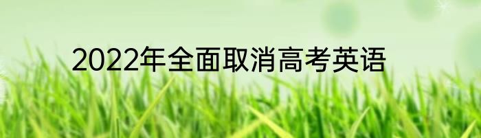 2022年全面取消高考英语