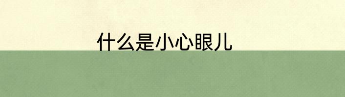 什么是小心眼儿