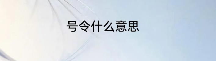 号令什么意思