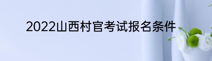 2022山西村官考试报名条件