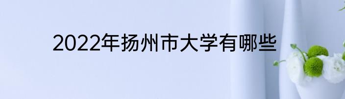 2022年扬州市大学有哪些