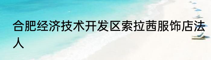 合肥经济技术开发区索拉茜服饰店法人