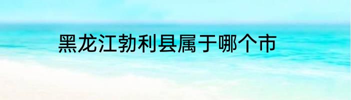 黑龙江勃利县属于哪个市