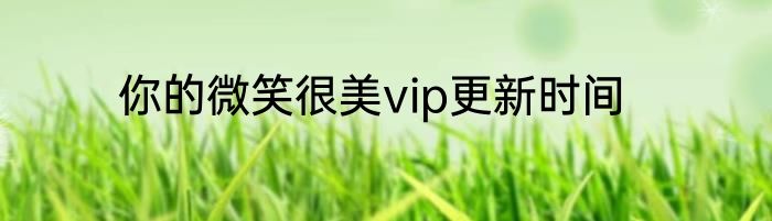 你的微笑很美vip更新时间