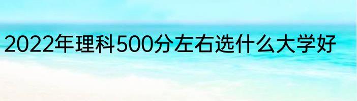 2022年理科500分左右选什么大学好