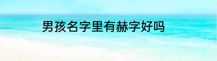 男孩名字里有赫字好吗