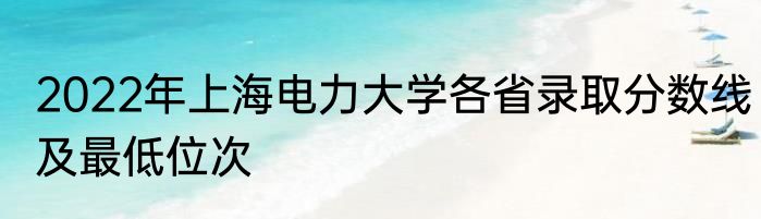 2022年上海电力大学各省录取分数线及最低位次