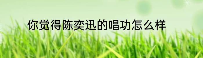 你觉得陈奕迅的唱功怎么样