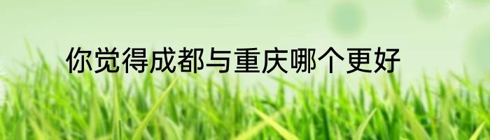 你觉得成都与重庆哪个更好