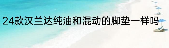 24款汉兰达纯油和混动的脚垫一样吗