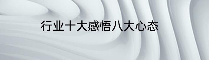 行业十大感悟八大心态