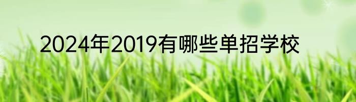 2024年2019有哪些单招学校