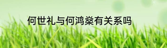 何世礼与何鸿燊有关系吗