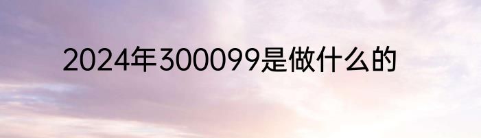 2024年300099是做什么的