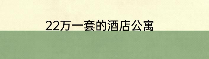 22万一套的酒店公寓