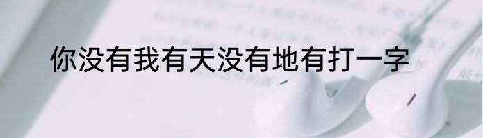 你没有我有天没有地有打一字